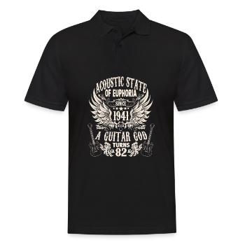 Musicien amateur guitariste anniversaire 1941 - Polo Homme - noir - Devant - Kai (181cm)