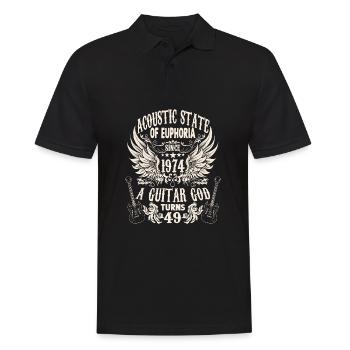 guitarists birthday 1974 vintage 49 years - Men's Polo Shirt - black - Front - Kai (181cm)