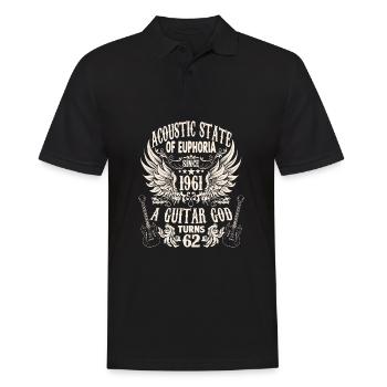 guitarists birthday saying vintage 1961 62 - Men's Polo Shirt - black - Front - Kai (181cm)