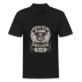 guitar fan musician guitarists birthday 1971 - Männer Poloshirt - Schwarz - Vorne - Kai (181cm)