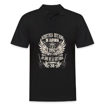 guitar fan musician guitarists birthday 1992 - Männer Poloshirt - Schwarz - Vorne - Kai (181cm)