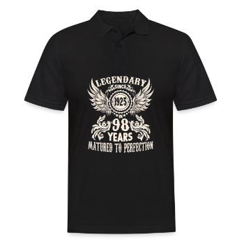 98 year old legend birthday outfit sayings - Men's Polo Shirt - black - Front - Kai (181cm)