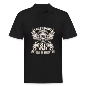 Légendaire depuis 1936 anniversaire 87 ans légende - Polo Homme - noir - Devant - Kai (181cm)