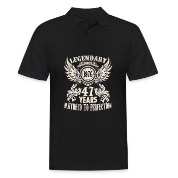 Legendary since 1976 birthday 47 year old legend - Männer Poloshirt - Schwarz - Vorne - Kai (181cm)