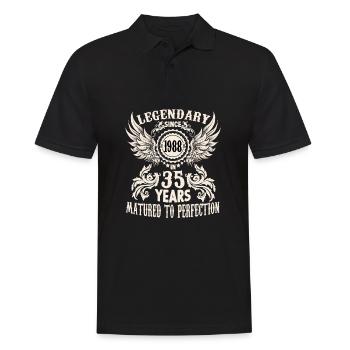 Funny birthday shirt for 35 year old saying - Männer Poloshirt - Schwarz - Vorne - Kai (181cm)