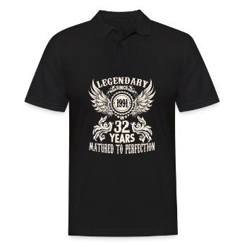 A legend becomes 32 birthday shirt for honorary - Men's Polo Shirt - black - Front - Kai (181cm)
