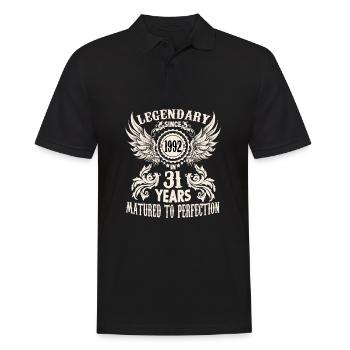 Légendaire depuis 1992 anniversaire 31 ans légende - Polo Homme - noir - Devant - Kai (181cm)