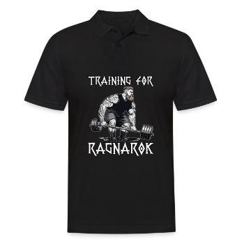 Provokantes Wikingermotiv Nordische Mythologie - Männer Poloshirt - Schwarz - Vorne - Kai (181cm)