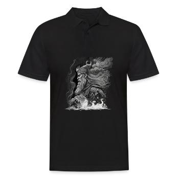 Odin Vater der Götter Nordische Mythologie Wotan - Männer Poloshirt - Schwarz - Vorne - Kai (181cm)