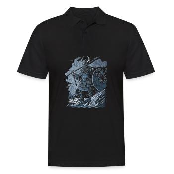 Guerrier Viking Mythologie nordique Nordmann - Polo Homme - noir - Devant - Kai (181cm)