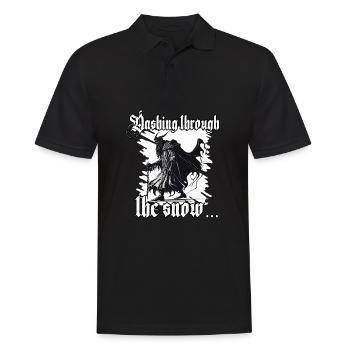 Horror Krampus T-Shirt Mystische Weihnachtsfigur - Männer Poloshirt - Schwarz - Vorne - Kai (181cm)