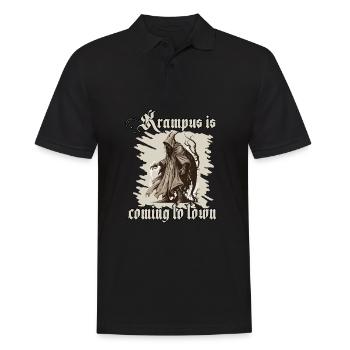 Krampus Shirt Das Böse erwacht - Männer Poloshirt - Schwarz - Vorne - Kai (181cm)