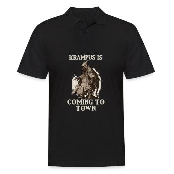 Krampus T-Shirt Der düstere Weihnachtsbrauch - Männer Poloshirt - Schwarz - Vorne - Kai (181cm)
