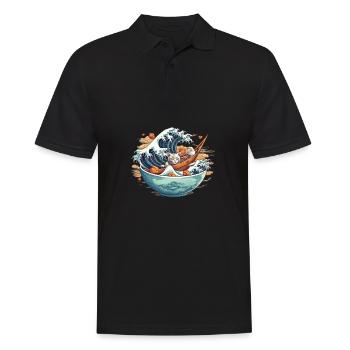 Kawaii Neko Ramen Japanese Food Lovers - Men's Polo Shirt - black - Front - Kai (181cm)
