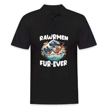 Kawaii cat in ramen heaven for otakus - Men's Polo Shirt - black - Front - Kai (181cm)