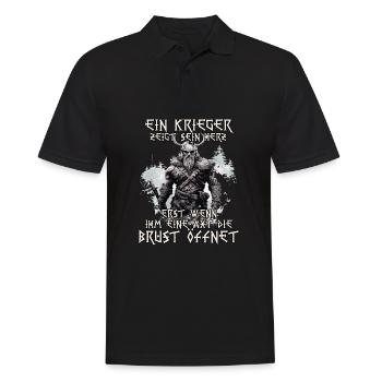 Wikinger Krieger Mythos der Nordmänner Schlachtruf - Männer Poloshirt - Schwarz - Vorne - Kai (181cm)
