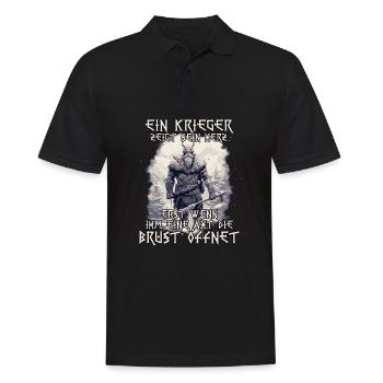 Ragnar Legendärer Krieger Wikinger Nordisch - Männer Poloshirt - Schwarz - Vorne - Kai (181cm)