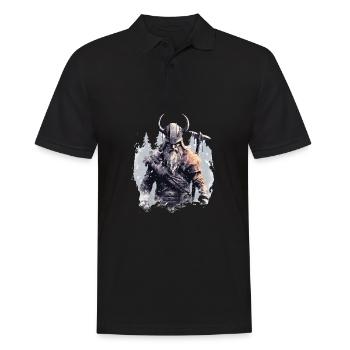Wikinger Schlachtruf Nordisches Wikinger - Männer Poloshirt - Schwarz - Vorne - Kai (181cm)