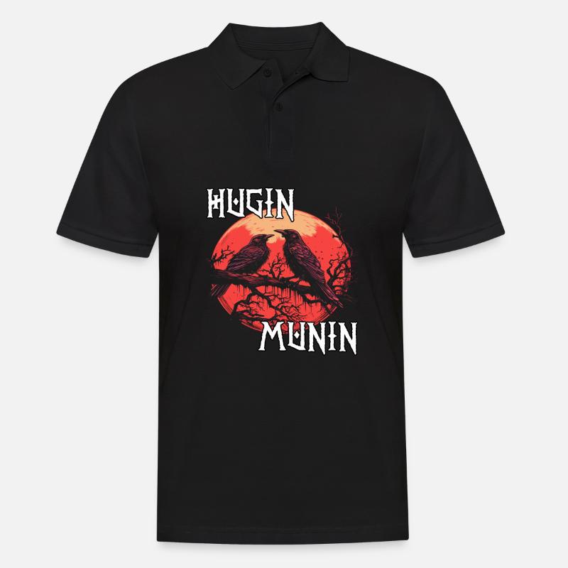 Blutrabe | Wikinger Odins Raben Wikinger - Männer Poloshirt - Schwarz