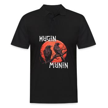 Vegvisir Kompass | Wikinger T-Shirt | Odins Raben - Männer Poloshirt - Schwarz - Vorne - Kai (181cm)