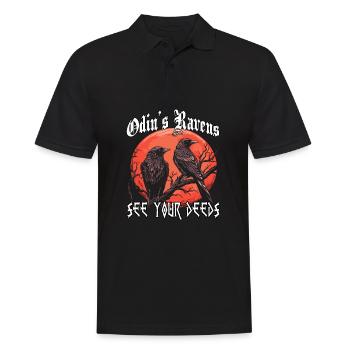 Les yeux d’Odin | T-shirt Viking | Corbeau d’Odin - Polo Homme - noir - Devant - Kai (181cm)