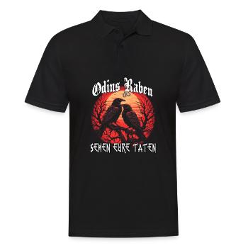 T-shirt Hugin Munin | Corbeaux vikings | Corbeau d’Odin - Polo Homme - noir - Devant - Kai (181cm)