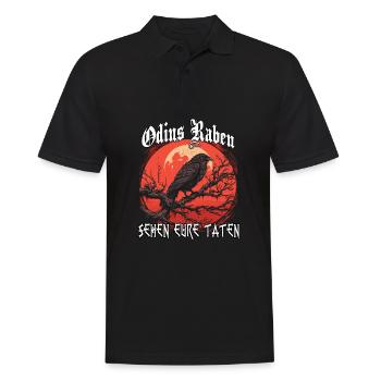 Blutrabe | Wikinger Odins Raben Wikinger - Männer Poloshirt - Schwarz - Vorne - Kai (181cm)