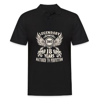 18 year old legend birthday outfit sayings - Männer Poloshirt - Schwarz - Vorne - Kai (181cm)