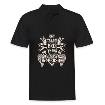Mars 1933 anniversaire Aquarius fête ses 90 ans - Polo Homme - noir - Devant - Kai (181cm)
