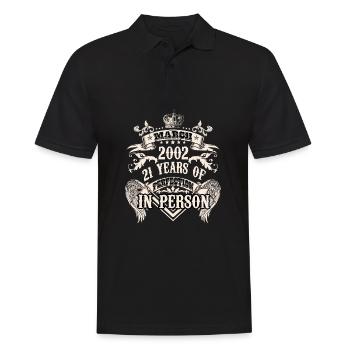 Vintage hommes anniversaire Bélier 21 ans 2002 - Polo Homme - noir - Devant - Kai (181cm)