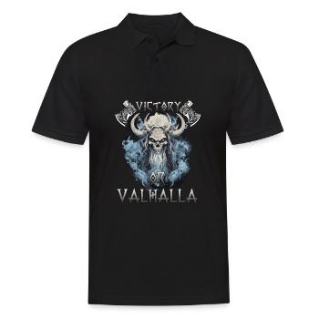 Walhalla Krieger Das Geschenk für Asgard-Fans - Männer Poloshirt - Schwarz - Vorne - Kai (181cm)