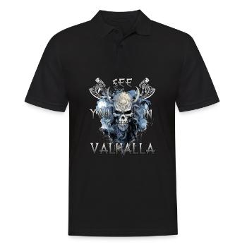 Walhalla Krieger Das Geschenk für Wikinger Fans - Männer Poloshirt - Schwarz - Vorne - Kai (181cm)