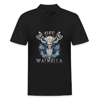 Geschenk für Wikinger Fans Nordische Krieger - Männer Poloshirt - Schwarz - Vorne - Kai (181cm)
