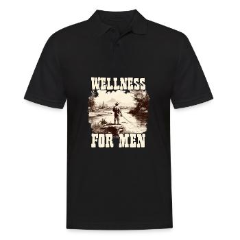 Fishing men t-shirt for fishing trip angler. - Men's Polo Shirt - black - Front - Kai (181cm)