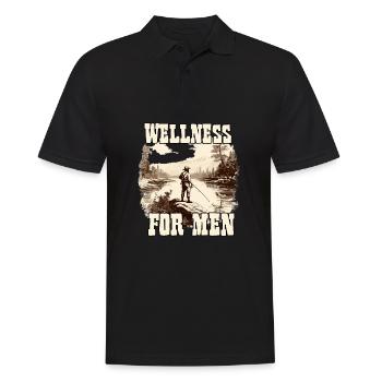 Wellness for Men Angler T-shirt Homme Pêcheur - Polo Homme - noir - Devant - Kai (181cm)