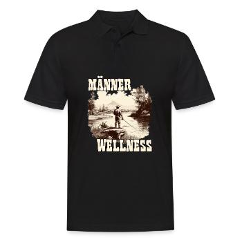 Männer Wellness Angelausflug Angler Geschenk - Männer Poloshirt - Schwarz - Vorne - Kai (181cm)