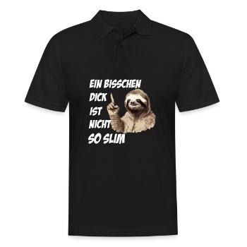 Faultier Sport T-shirt für Dicke und Faulpelze - Männer Poloshirt - Schwarz - Vorne - Kai (181cm)