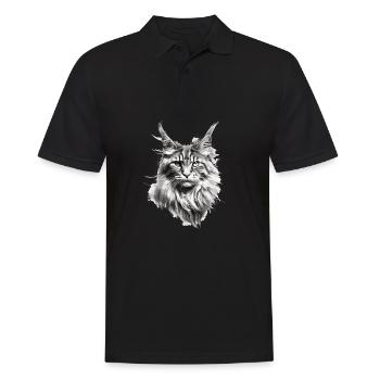Cadeau de fans de chat Maine coon pour le propriétaire du chat - Polo Homme - noir - Devant - Kai (181cm)