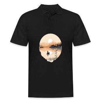 Fly fisherman angler sport fisherman men shirt - Men's Polo Shirt - black - Front - Kai (181cm)