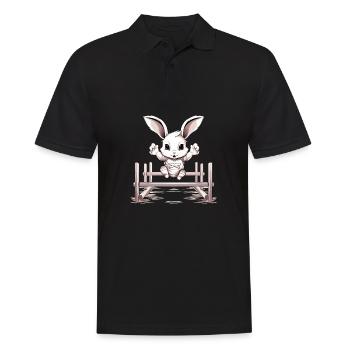 Kaninhop Adventure: Agility for your rabbit - Men's Polo Shirt - black - Front - Kai (181cm)