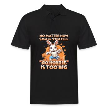 Kaninhop Joy Spaß und Bewegung für dein Kaninchen - Männer Poloshirt - Schwarz - Vorne - Kai (181cm)