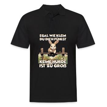 Kaninhop Liebe: Trainiere mit Herz für deine Hasen - Männer Poloshirt - Schwarz - Vorne - Kai (181cm)