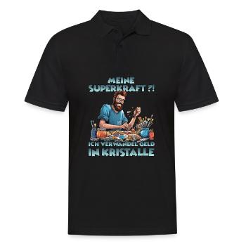 Sparkling Creations Kristallzüchter Geschenk - Männer Poloshirt - Schwarz - Vorne - Kai (181cm)