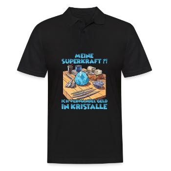 Sparkling Creations Kristallzüchter Geschenk - Männer Poloshirt - Schwarz - Vorne - Kai (181cm)