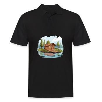 Best gift for sauna lovers and sauna goers - Men's Polo Shirt - black - Front - Kai (181cm)
