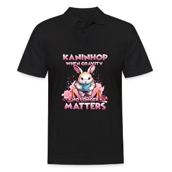 HäschenHopp Les lapins en action avec Kaninhop - Polo Homme - noir - Devant - Kai (181cm)