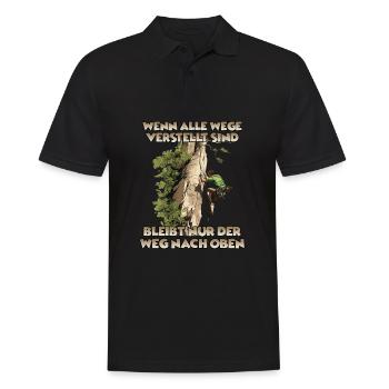 Toprope Klettern Bergsport für Toprope Kletterer - Männer Poloshirt - Schwarz - Vorne - Kai (181cm)