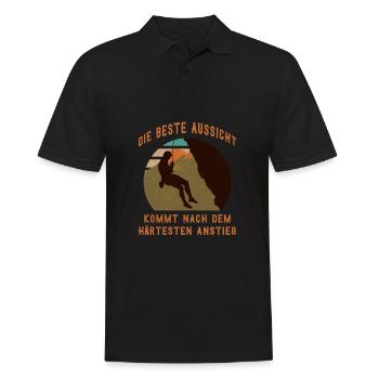 Bergsteiger Toprope Klettern Outdoor Wandern - Männer Poloshirt - Schwarz - Vorne - Kai (181cm)