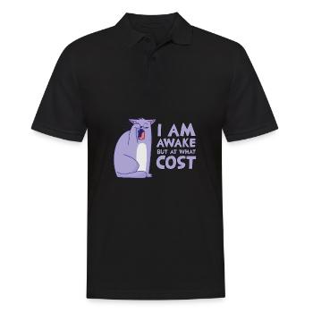 Lustige Morgen Katze Besitzer Geschenk - Männer Poloshirt - Schwarz - Vorne - Kai (181cm)