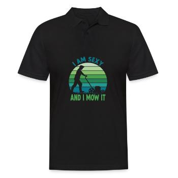 Gartenmotiv Rasenmäher lustiger Gärtnerspruch - Männer Poloshirt - Schwarz - Vorne - Kai (181cm)